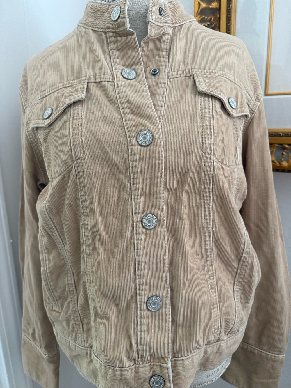 Vintage Y2K Gap Tan Corduroy Trucker Javkey